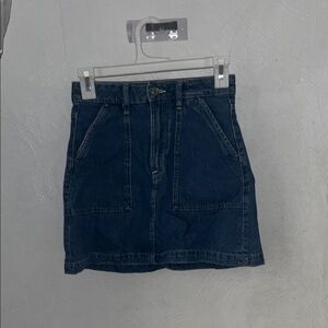 Denim Mini Skirt with Pockets